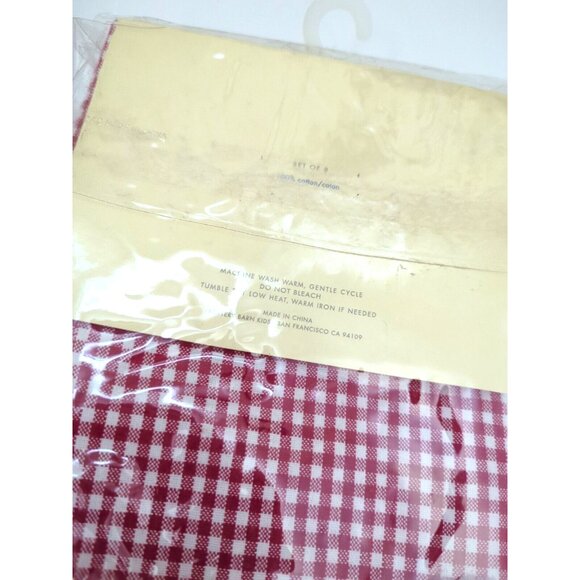 POTTERY BARN KIDS Gingham Cotton Tablecloth 66" X 66 & Matching Napkins Red New - Picture 5 of 5